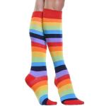 Rainbow Striped Knee High Socks for Kids - 6 Pairs