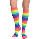 Rainbow Striped Knee High Socks for Kids - 6 Pairs