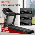 UMAY Folding Incline Treadmill with Pulse Sensors