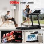 UMAY Folding Incline Treadmill with Pulse Sensors