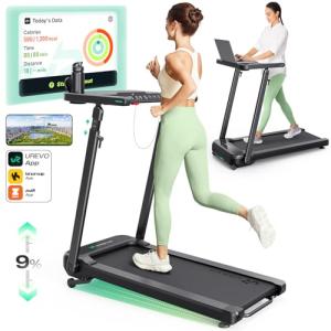 UREVO Smart Treadmill with Adjustable Desk Workstation