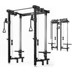 Mikolo Wall Mounted Folding Squat Rack with Cables