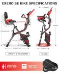 4-in-1 Folding Magnetic Exercise Bike for Home Gym