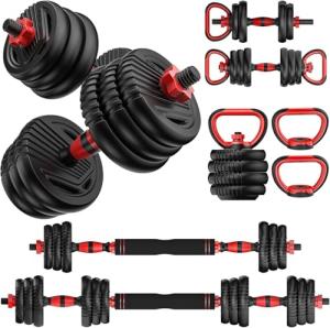 Adjustable Dumbbell Set with Connector - 10 to 110 lbs