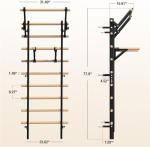 Swedish Ladder Wood Stall Bar with Pull-Up & Dip Bars