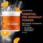 RAW Essential Pre-Workout Powder - Orange Flavor