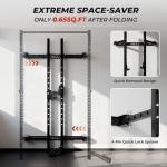 Mikolo Folding Wall Mount Squat Rack with Pull Up Bar
