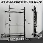 Mikolo Folding Wall Mount Squat Rack with Pull Up Bar