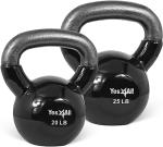 Yes4All Vinyl Coated Kettlebell Set, 20-25 lbs