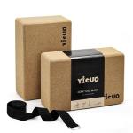 YIGUO Eco-Friendly Cork Yoga Blocks with Strap