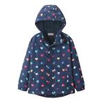 Girls' Heart Print Lightweight Waterproof Rain Jacket