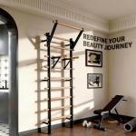 Swedish Ladder Wood Stall Bar with Pull-Up & Dip Bars