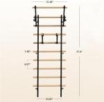 Swedish Ladder Wood Stall Bar with Pull-Up & Dip Bars