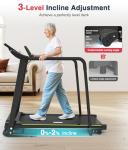 Redliro Foldable Walking Treadmill with Long Handrail