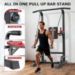 Pooboo Adjustable Power Tower Dip and Pull-Up Bar