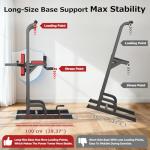 Pooboo Adjustable Power Tower Dip and Pull-Up Bar