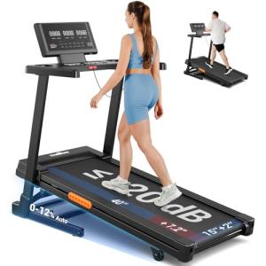 THERUN Compact Treadmill with Auto Incline