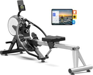 Pooboo Foldable Rowing Machine with Dual Resistance