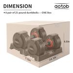 AOTOB 25 lbs Adjustable Dumbbell Set for Home Gym