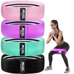 Fabric Resistance Bands Set - 4 Booty & Leg Bands