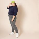 Plus Size Women's Fleece Jogger Sweatpants - Charcoal