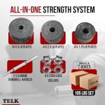 TELK Adjustable Dumbbells (52.5lb x 2) Set