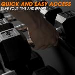 Rubber Hex Dumbbell Set with Rack - 450lbs