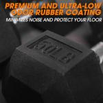 Rubber Hex Dumbbell Set with Rack - 450lbs