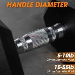 Rubber Hex Dumbbell Set with Rack - 450lbs