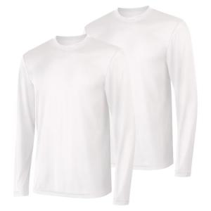 Hanes Men's Long Sleeve Cool Dri T-Shirts - 2 Pack