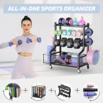 PLKOW Dumbbell Weight Rack with Wheels and Hooks