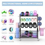 PLKOW Dumbbell Weight Rack with Wheels and Hooks