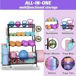 Dumbbell Rack with Wheels for Home Gym Storage