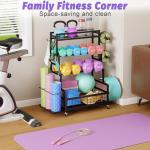 Dumbbell Rack with Wheels for Home Gym Storage