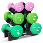 Neoprene Dumbbell Set with Plastic Rack
