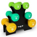 Neoprene Dumbbell Set 3-5-8lb with Rack
