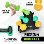 Neoprene Dumbbell Set 3-5-8lb with Rack