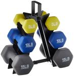 Neoprene Dumbbell Weights with Rack - 3 Pairs
