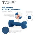 Tone Fitness 3 lb Neoprene Dumbbell Set - Gray