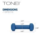 Tone Fitness 3 lb Neoprene Dumbbell Set - Gray