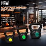 3-Piece Kettlebell Set for Strength Training