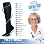 CHARMKING Compression Socks for Athletic Support (3 Pairs)