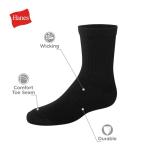 Hanes Boys' Crew Socks - Moisture-Wicking, Cushioned 10-Pack