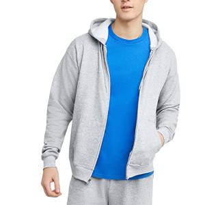 Hanes Men's Ash Full-Zip Fleece Hoodie