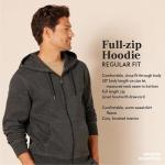 Men's Full-Zip Fleece Hoodie Sweatshirt, Charcoal