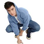 Hanes Men's Ecosmart Full-Zip Hoodie - Light Blue