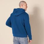 Men's Sherpa-Lined Fleece Hoodie - Dark Blue