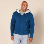 Men's Sherpa-Lined Fleece Hoodie - Dark Blue