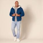 Men's Sherpa-Lined Fleece Hoodie - Dark Blue