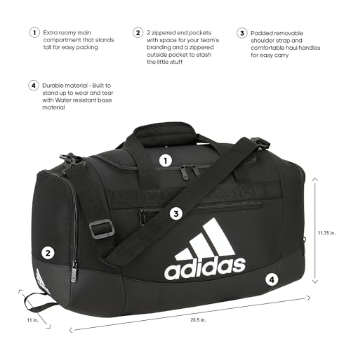 adidas Defender 4 Small Duffel Bag - Black/White